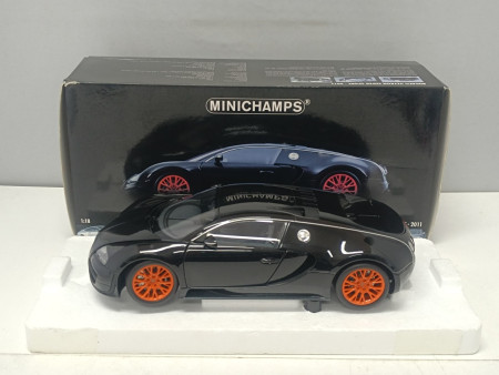 Bugatti Veyron Super Sport 2011 Black Metallic - Minichamps 1:18 Usato 
